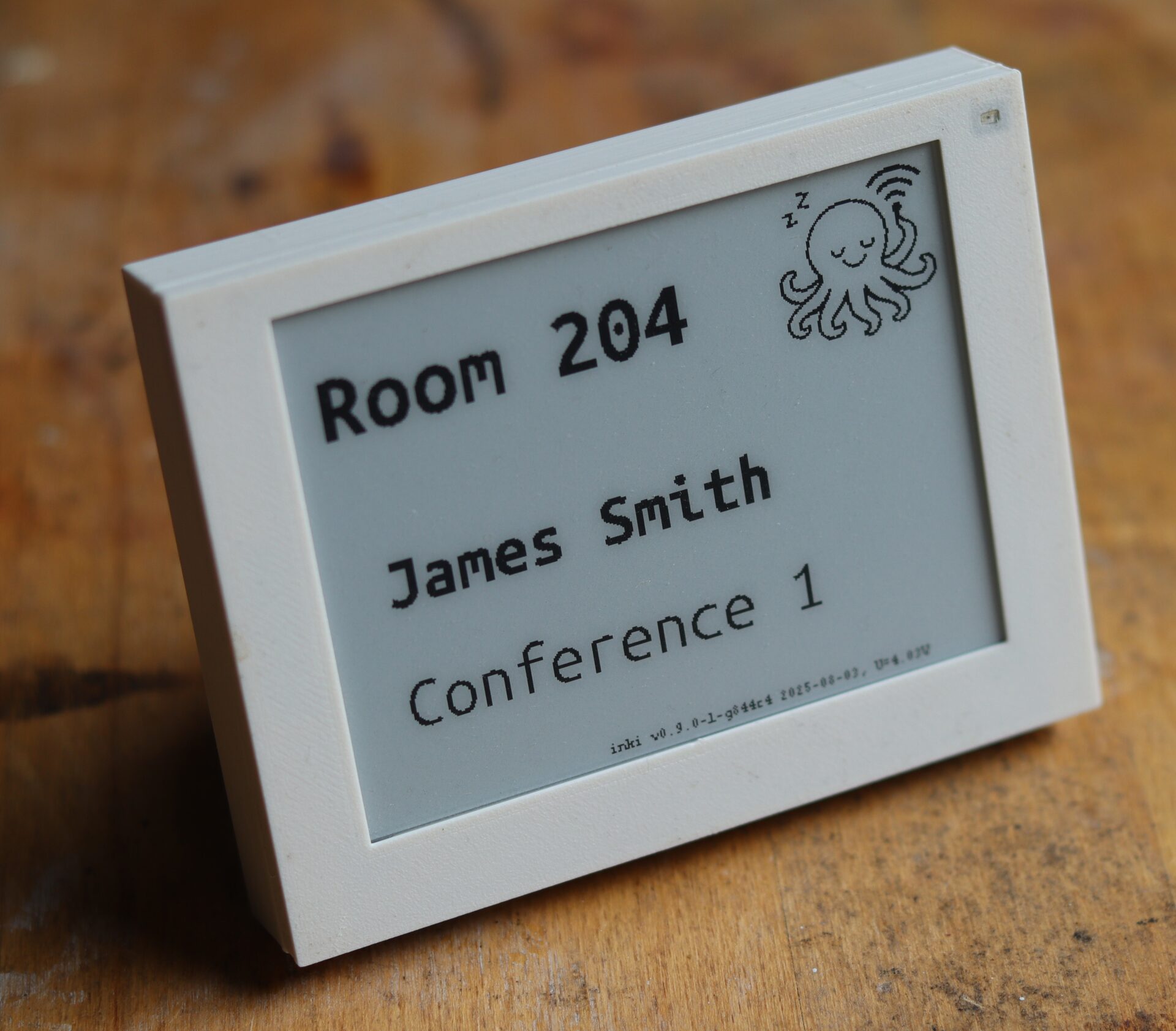Tinta e-paper display showing a room booking